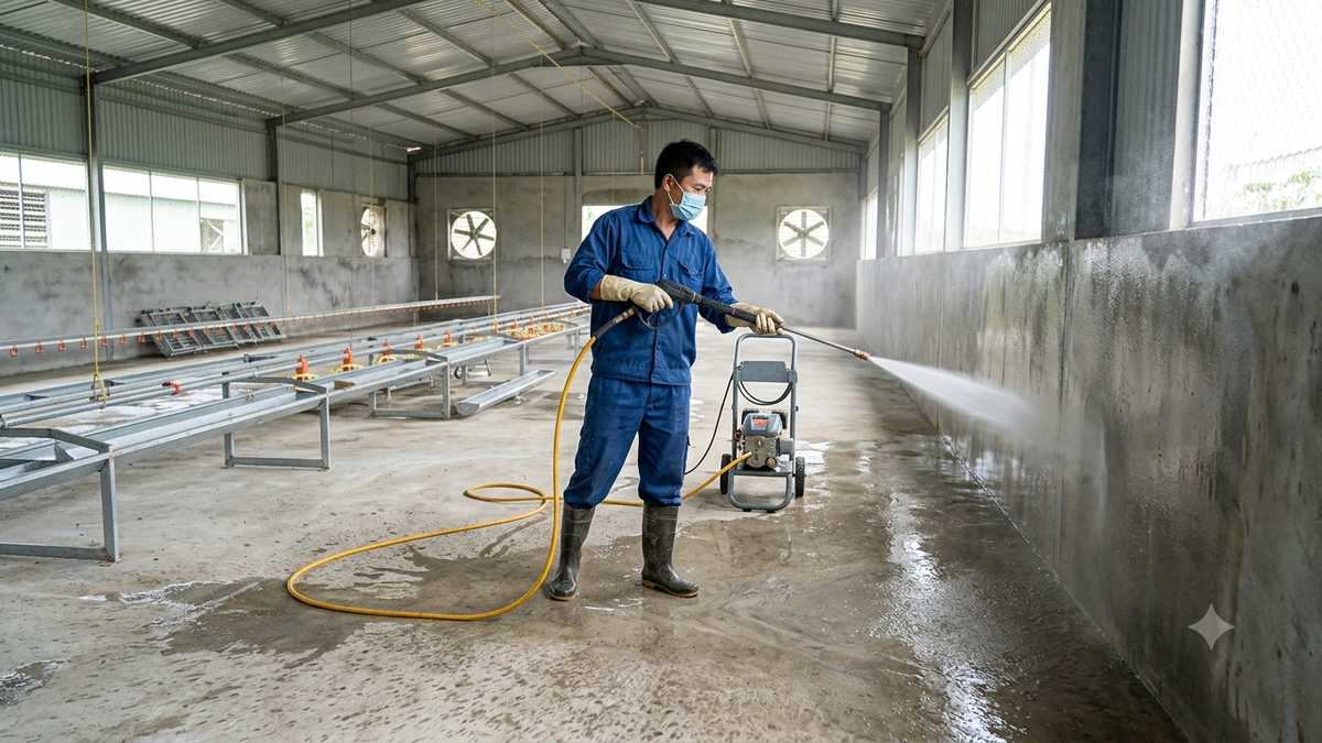 Quy trình vệ sinh chuồng trại chuẩn kỹ thuật