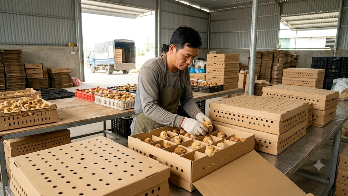 Tầm quan trọng của quy trình đóng thùng trong vận chuyển gà